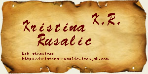 Kristina Rusalić vizit kartica